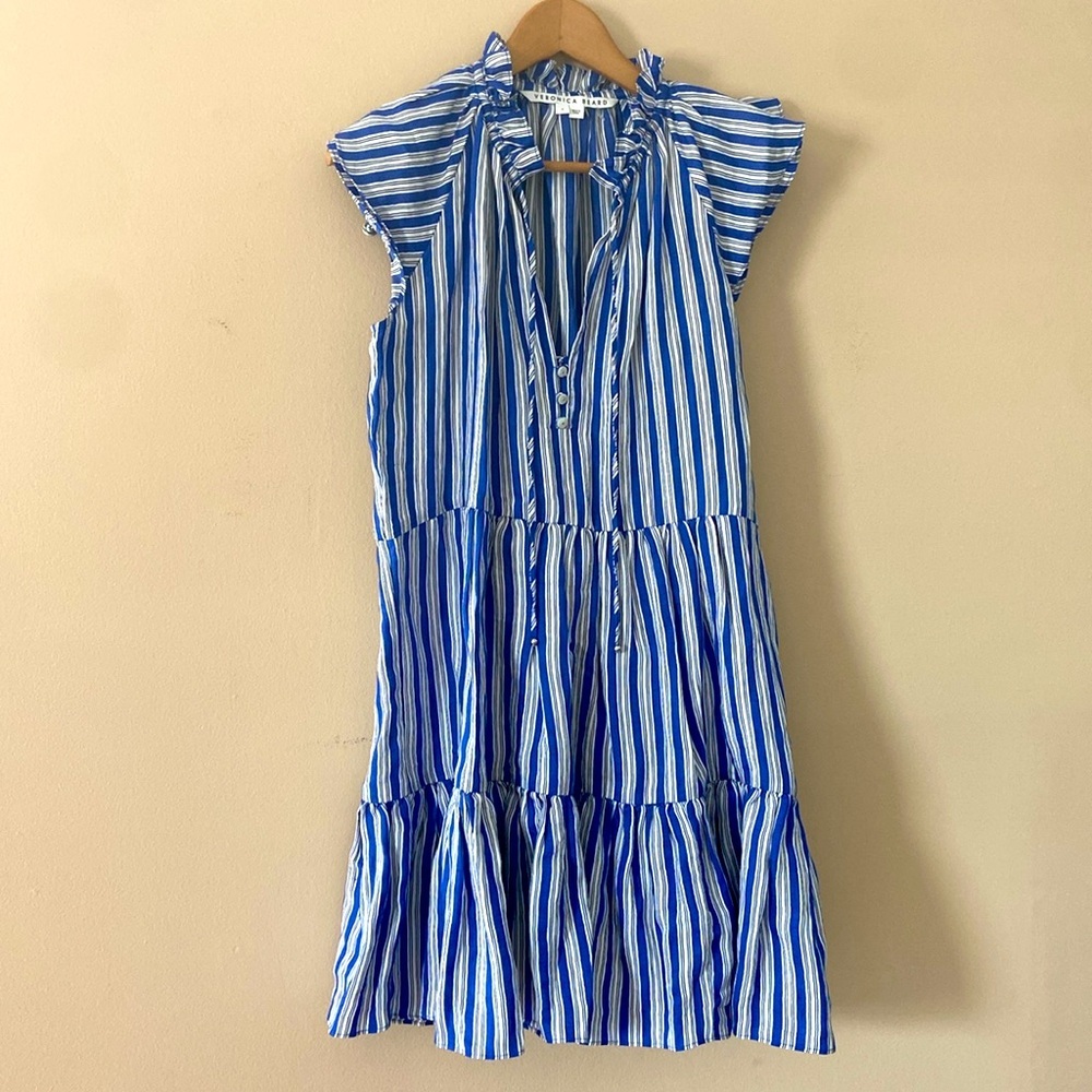 Veronica Beard- Zee Dress in Cobalt Stripe - Picture 7 of 11